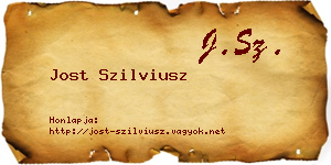 Jost Szilviusz névjegykártya
